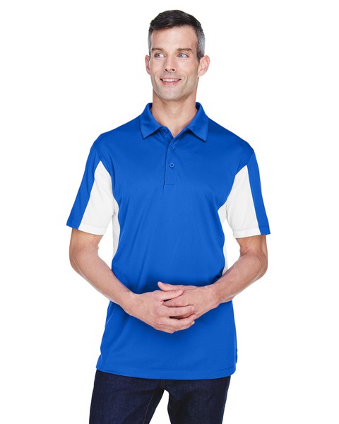 Harriton M355 - Mens Side Blocked Micro-Piqué Polo