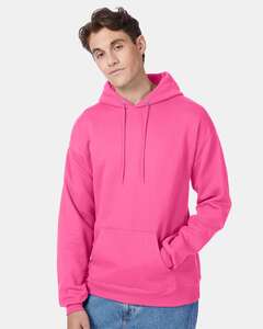 Hanes P170 - EcoSmart® Hooded Sweatshirt Safety Pink