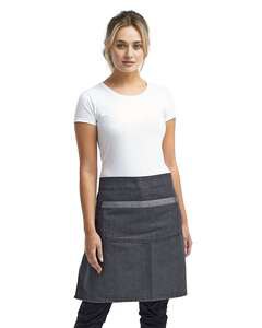 Artisan Collection by Reprime RP128 - Domain Contrast Denim Waist Apron with Pocket Black Denim