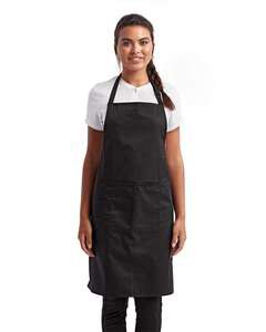 Artisan Collection by Reprime RP154 - Recycled Bib Apron with Pocket Black