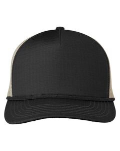 Big Accessories BA680 - Lariat Ripstop Trucker Cap Old Gold/ Black Rope