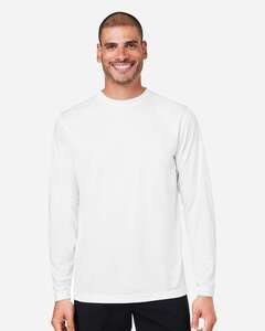 CORE365 CE10L - Unisex Capital Long Sleeve Performance T-Shirt White