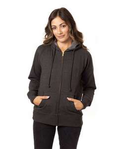 Econscious EC4580 - Sudadera con capucha y cremallera completa para mujer, Heathered Charcoal