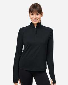Glyder PDP8023 - Jersey jaspeado de mujer Fairway Quarter-Zip Pullover Black Marble
