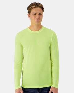 Hanes 484L - Cool DRI® Cotton Touch Long Sleeve T-Shirt Safety Green