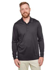 Harriton M348L - Men's Advantage Snag Protection Plus IL Long Sleeve Polo Dark Charcoal