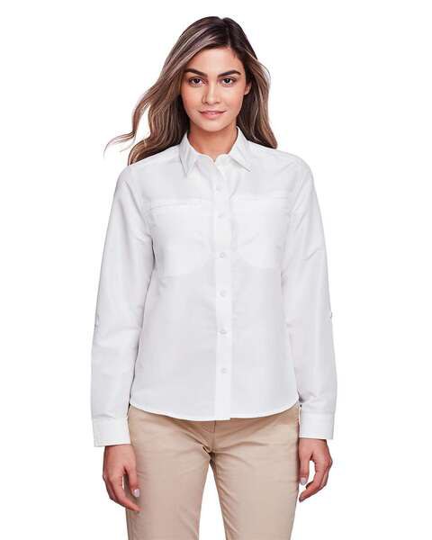 Harriton M580LW - Womens Key West Long Sleeve Performance Staff Shirt
