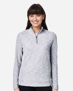 North End NE415W - Women's Eclipse Jacquard Quarter-Zip Pullover Platinum Heather