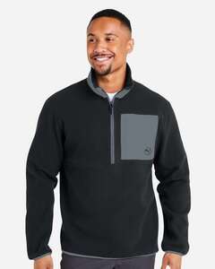 Puma Golf 628407 - Fleece Quarter Zip Pullover Puma Black/ Slate Sky
