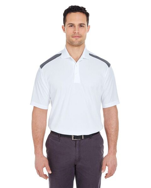 UltraClub 8215 - Unisex Cool & Dry Two-Tone Mesh Piqué Polo