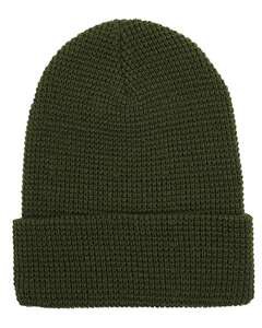 YP Classics 2501KC - Waffle Cuffed Beanie Olive Green