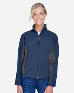 Devon & Jones D997W - Ladies Soft Shell Colorblock Jacket Navy/ Dark Charcoal