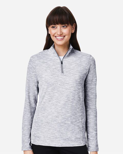 North End NE415W - Womens Eclipse Jacquard Quarter-Zip Pullover